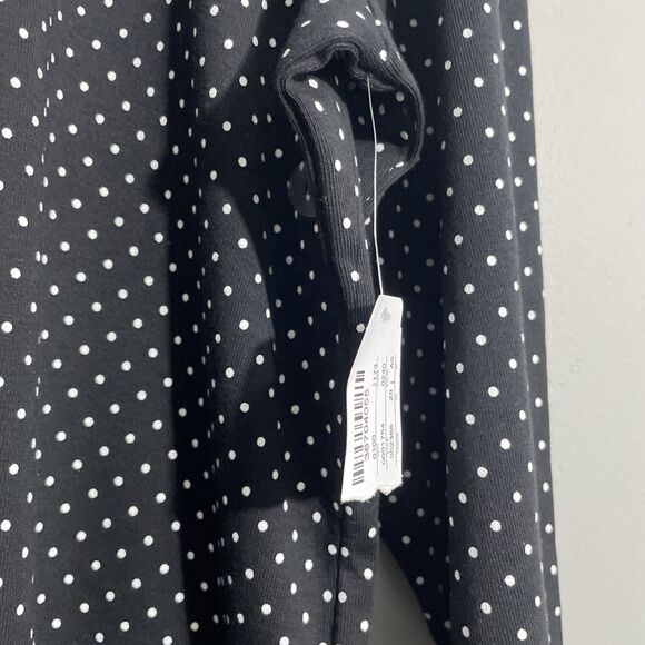 CJ Banks Women’s 1X Black White Polka Dot Long Sleeve Top NWT - Picture 10 of 11